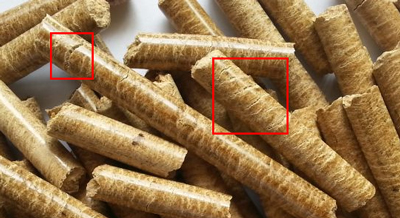 Cracks in Wood Pellets