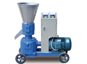 D-type wood pellet machine with half covered electric motor